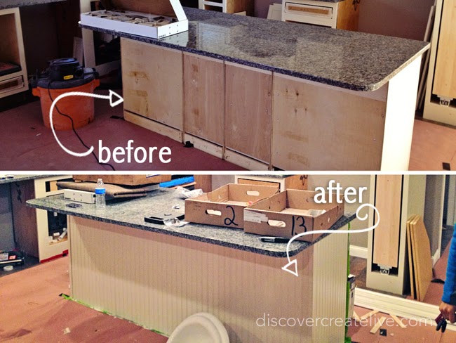 Beadboard Paneling & Wallpaper + Door Install