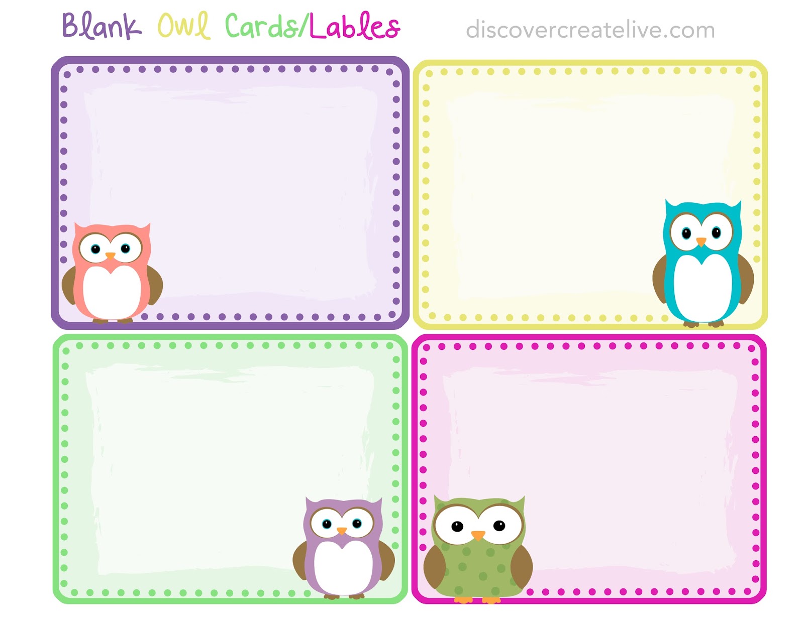 Graphic Monday: Blank Owl Cards/Lables