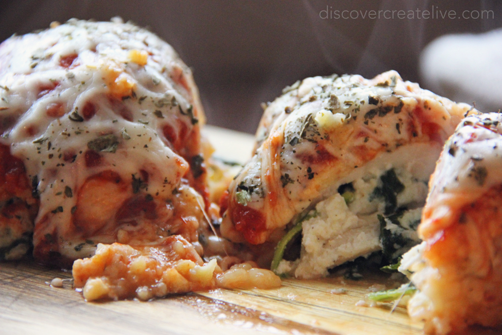 Gluten Free 3 Cheese Chicken and Spinach Roll-Ups